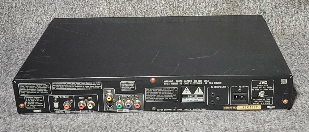 JVC XV-S60BK 4-Head DVD Player (missing remote)