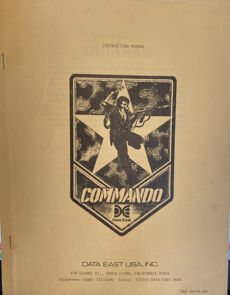 Commando Arcade Game Manual