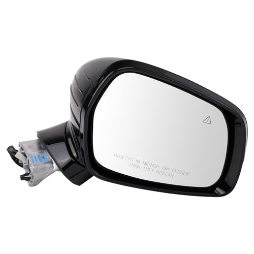 Passenger Side Power Heated Mirror with Blind Spot Indicator Smooth Black