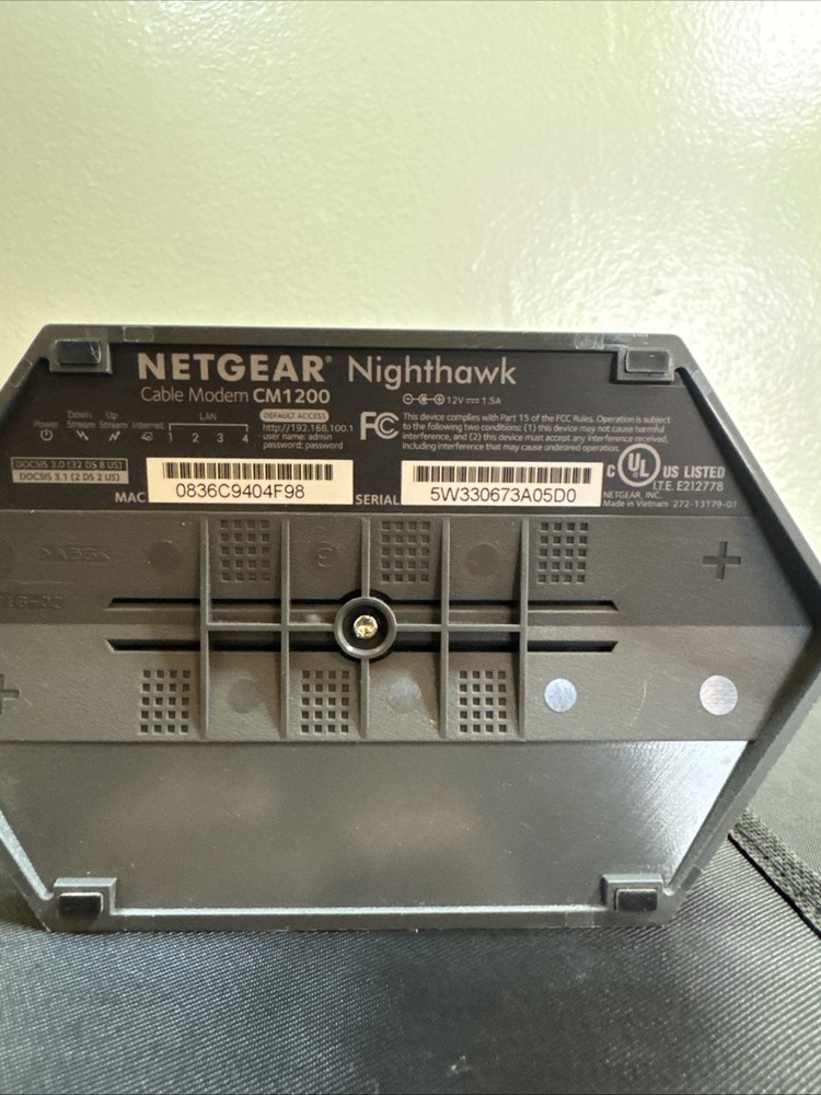 NETGEAR Nighthawk CM1200 DOCSIS 3.1 Cable Modem Router