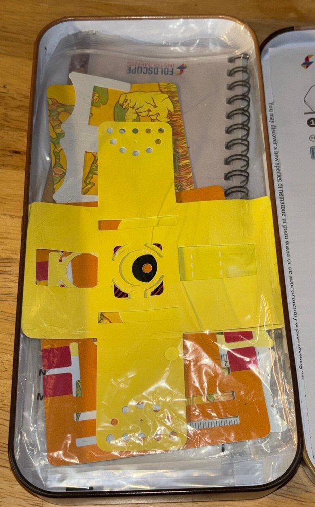 Foldscope Instruments Deluxe Individual Kit Paper Microscope Metal/Tin Case