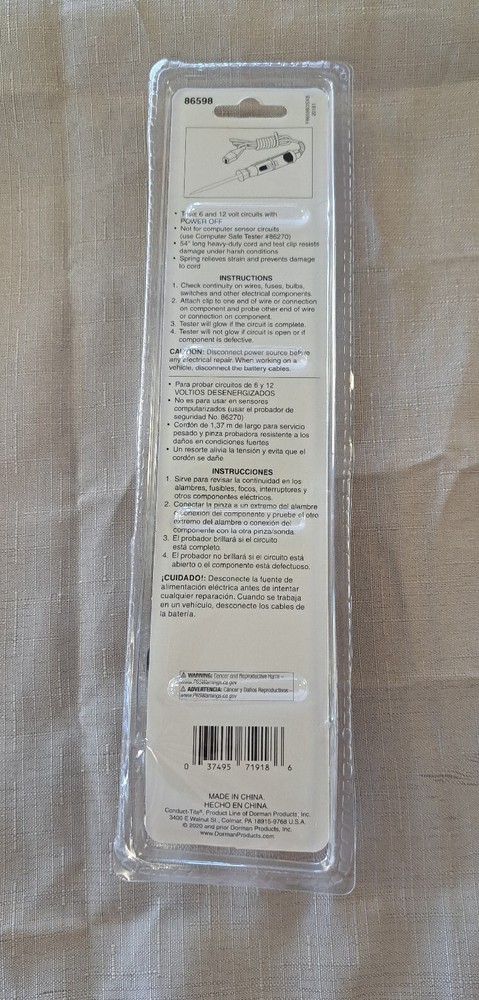 Dorman 86598 Continuity Tester New