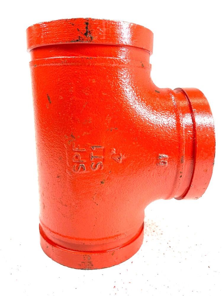 SPF Style ST-1 Straight Tee 4" Grooved End IPS Pipe Size Fitting