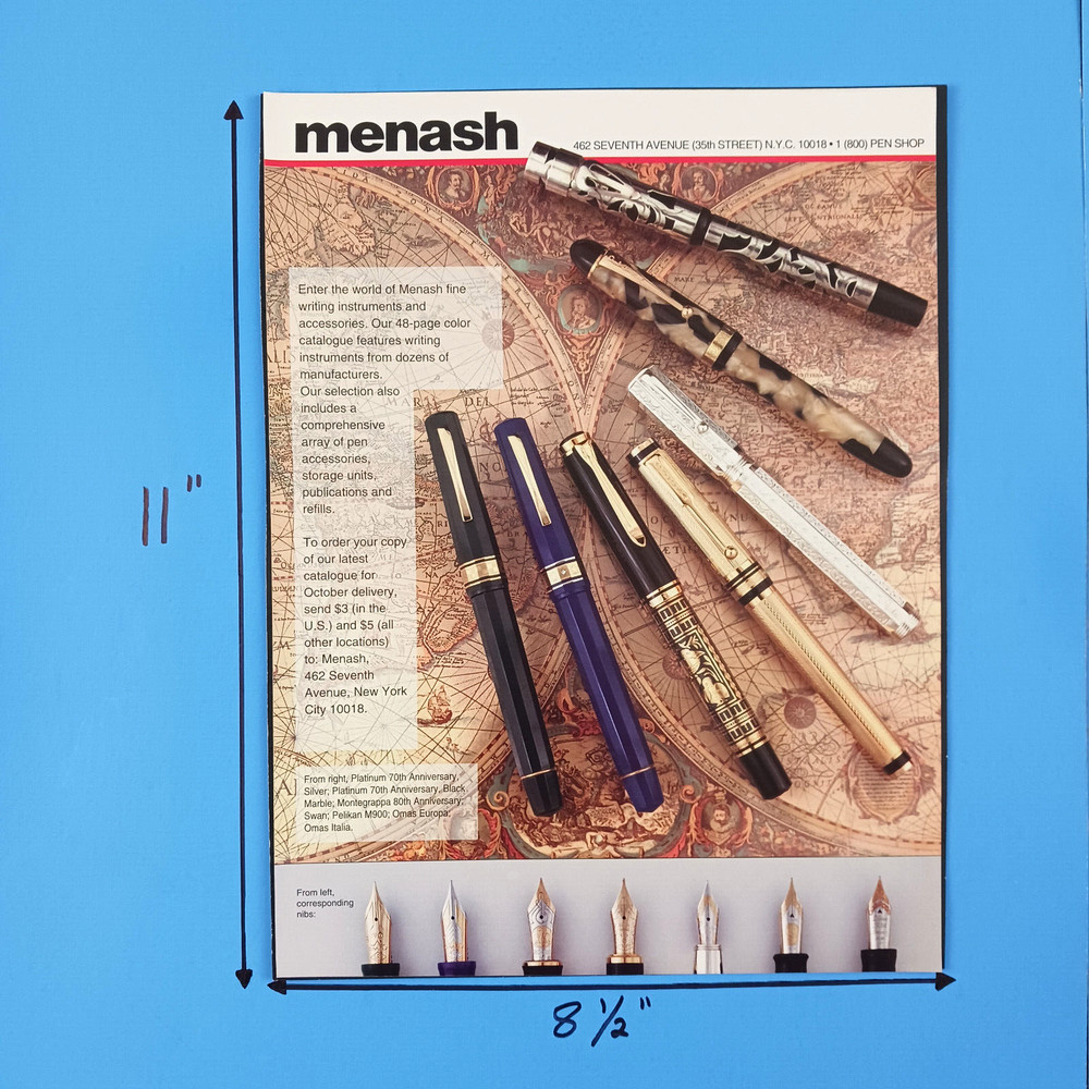 1993 Menash Fine Writing Instruments Print Advertisement