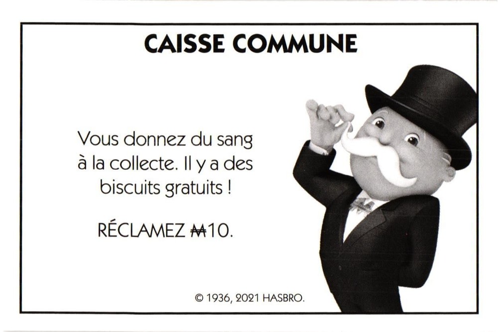 Carte Monopoly Caisse Commune