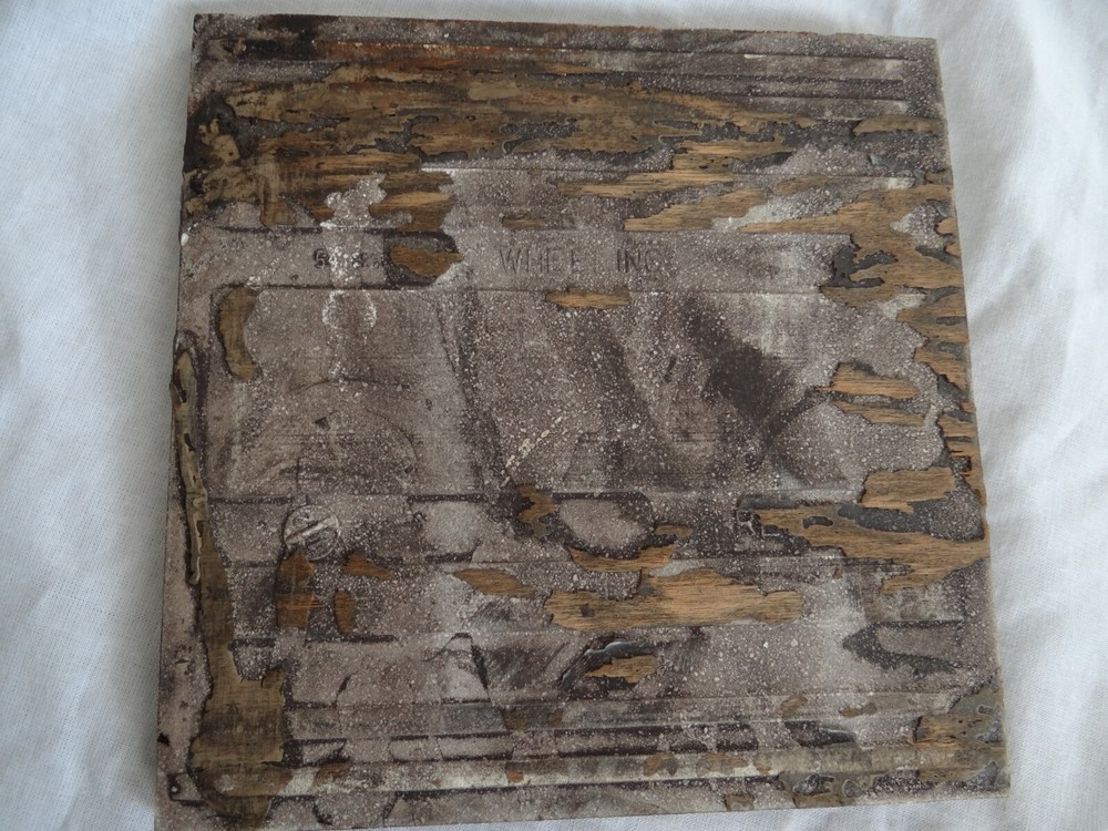 Mid Century Mod. Wheeling Ceramic Tile Company Aboriginal Art Style 6"