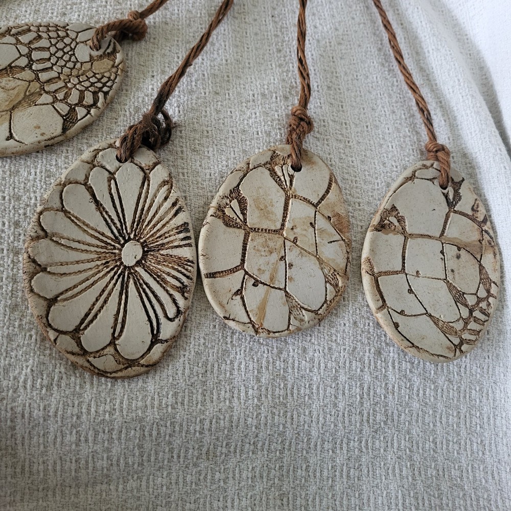 Clay Wind Chimes Signed, Damaged & Repaired