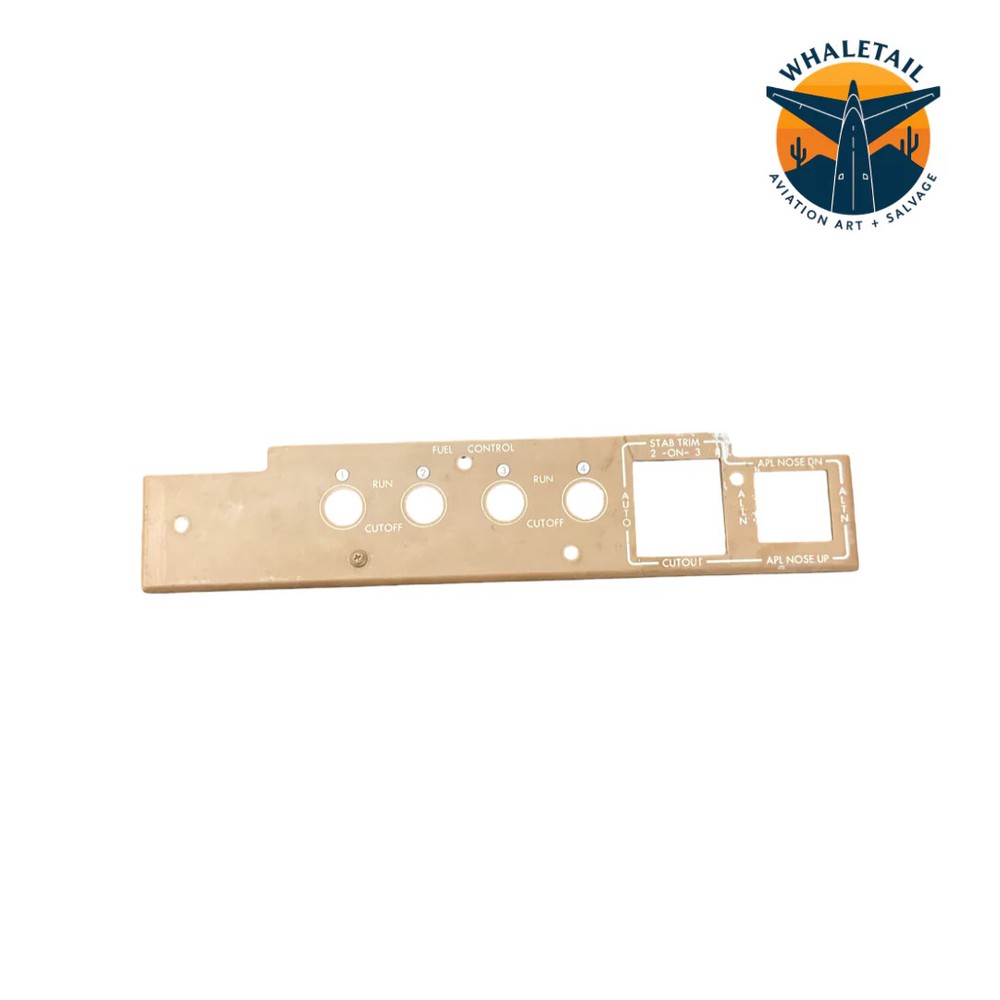 747-400 Throttle Quadrant Fuel Control / Stabilizer Trim Switch Panel Faceplate
