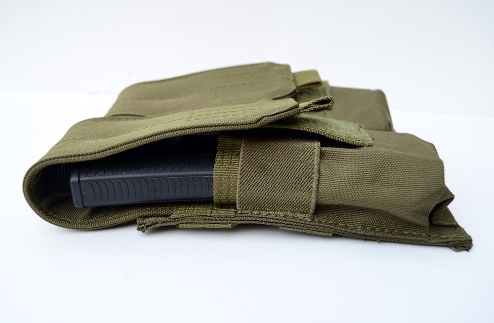 Double Stack Magazine Pouch Molle Ammo Clip Belt Carrier - OD GREEN