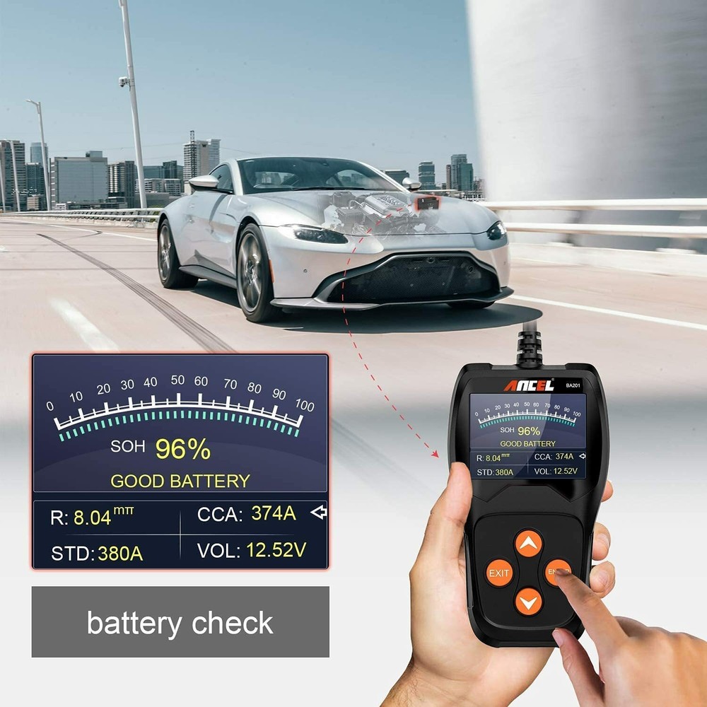ANCEL BA201 Battery Load Test Starter Cranking Charging System Digital Analyzer