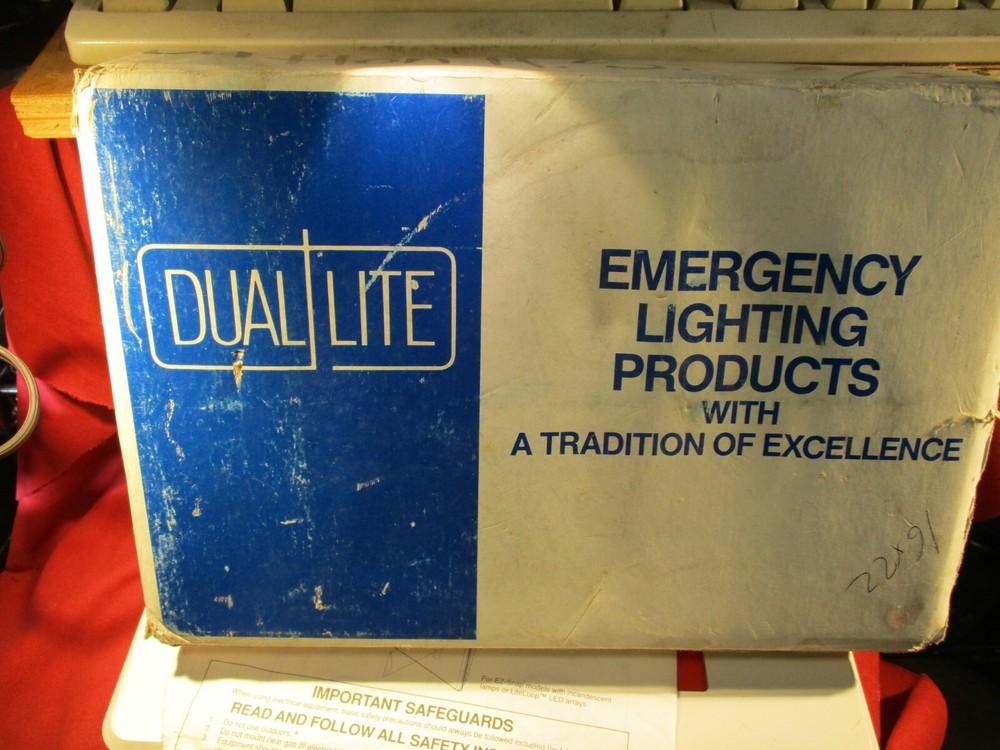 Dual Lite Exit Sign LED dual sided flex mount NOS Red letters