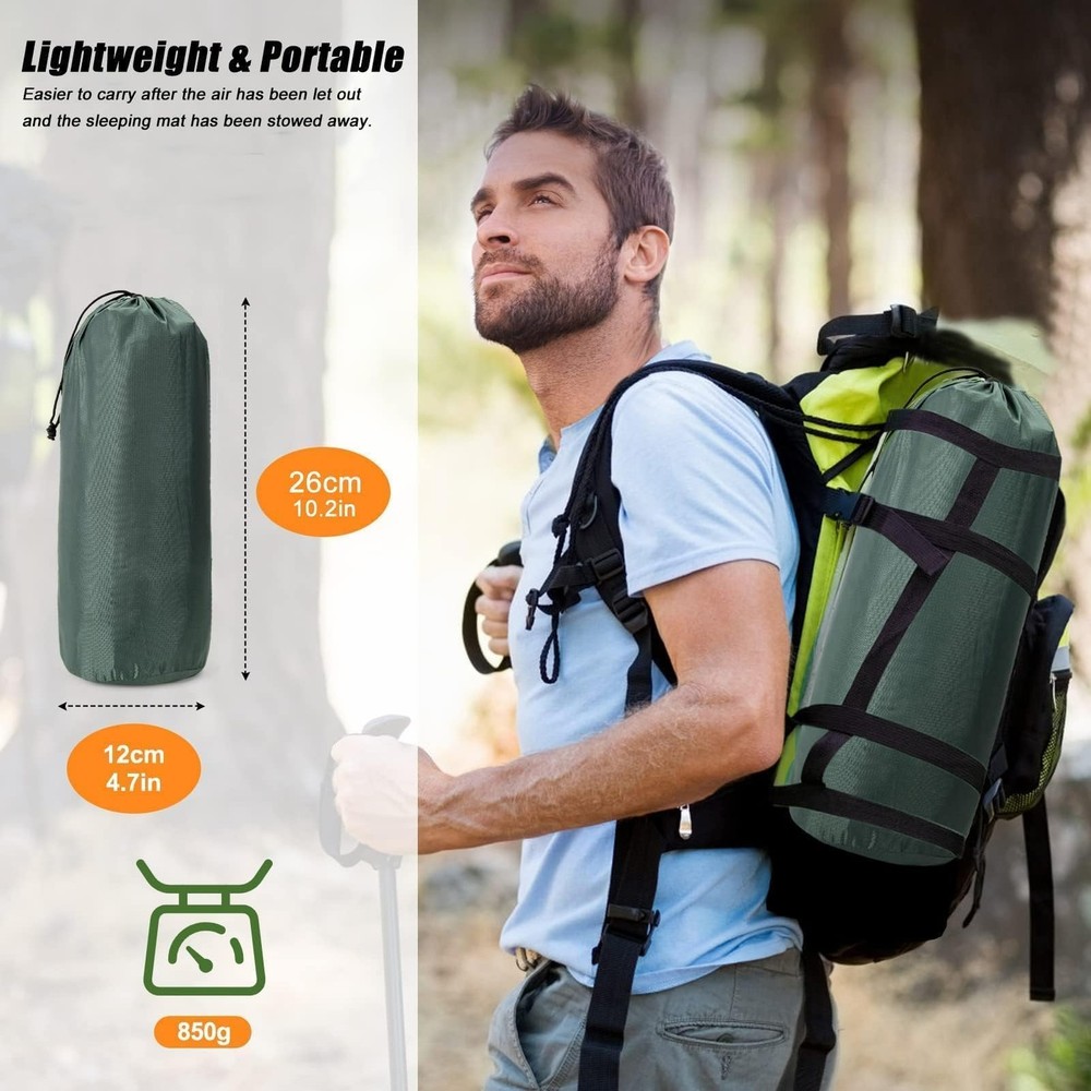 Camping Sleeping Pad, Extra Thick Ergonomic Camping Mattress with Built-in Pu...