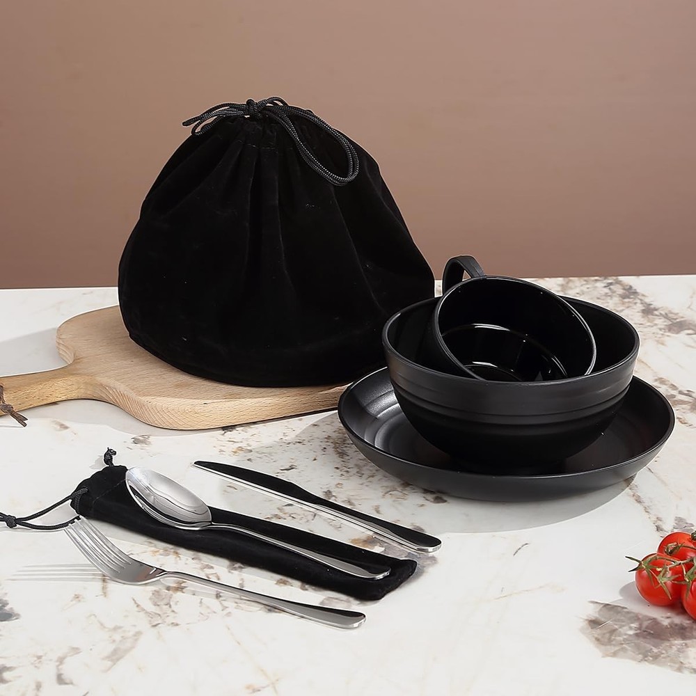 Camping Mess Kits, Silverware Set Spoons Forks Knives Camping Essentials Gear