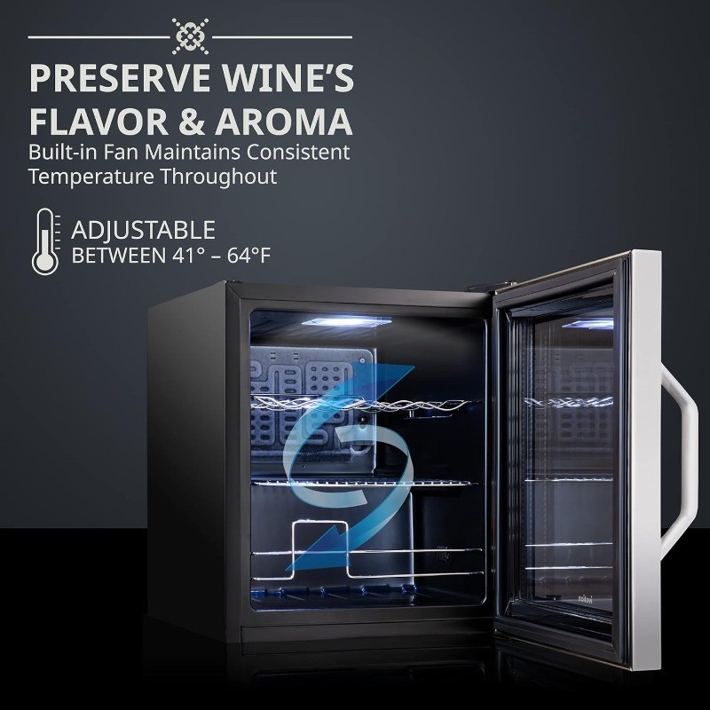 12 Bottle Compressor Wine Cooler Refrigerator W/Lock 41f-64f Digital Temperature