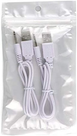 (2 Pack) Fast Charging Replacement USB Cable | DC Charger Cord - 2 Ft - White