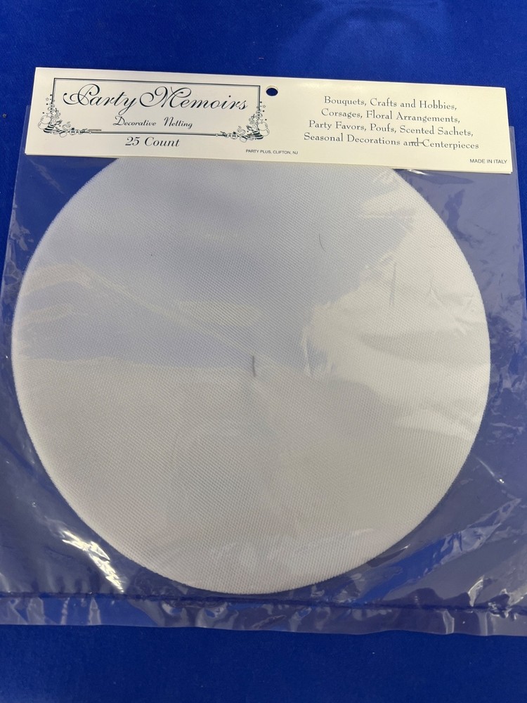 Circle Tulle Netting, White, pack of 25