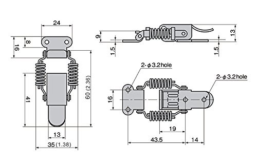 2.5'' Stainless Steel Draw Latch,Spring Loaded, Replace LAMP SCC-40/SS...