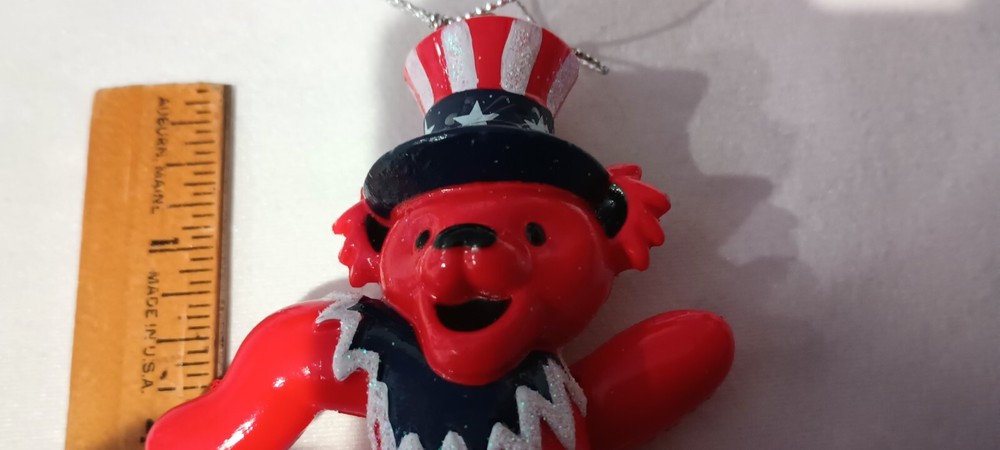 Grateful Dead Red Dancing Bear Uncle Sam Christmas Ornament