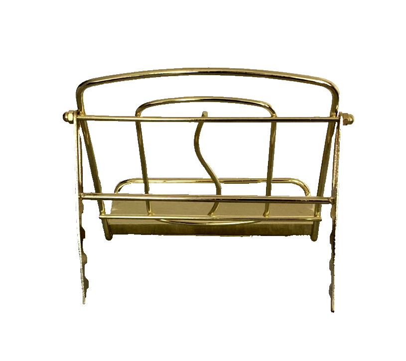 Vintage Solid Brass Book Music Stand Holder Retractable Adjustable Fold - Nice!