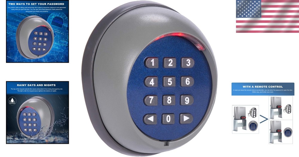 Wireless Keypad for Gate Opener - Battery Powered Touch Control, 656 Feet Range