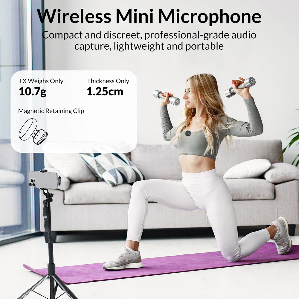 Ai Noise Cancelling Wireless Mini Microphone for iPhone & Android,Live Streaming