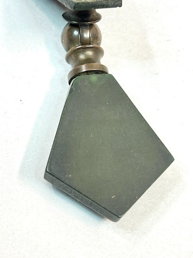 4 Antique Art Deco Dark Green Bakelite Keystone Drop Handle Drawer Pulls