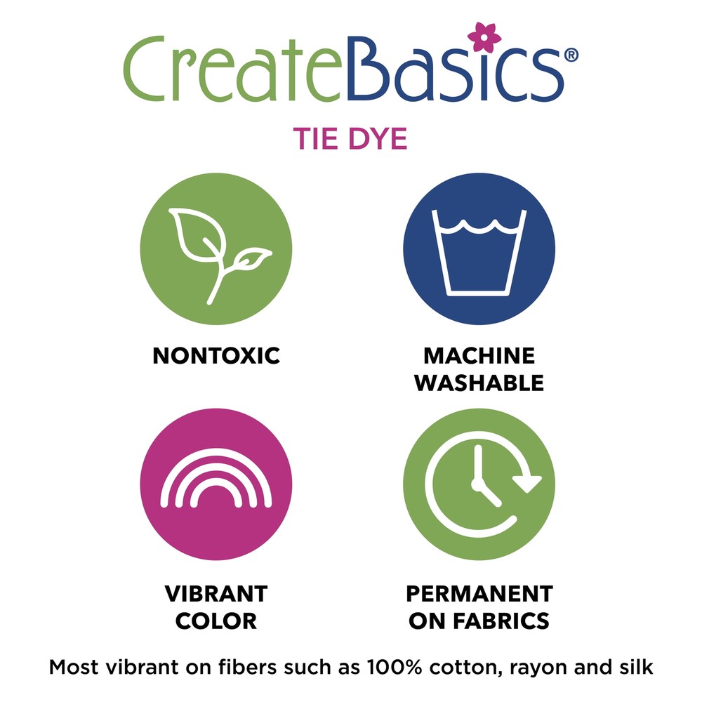 Practical,Minimalistic,Create Basics 10 Color Tie Dye Kit, Rainbow Colors