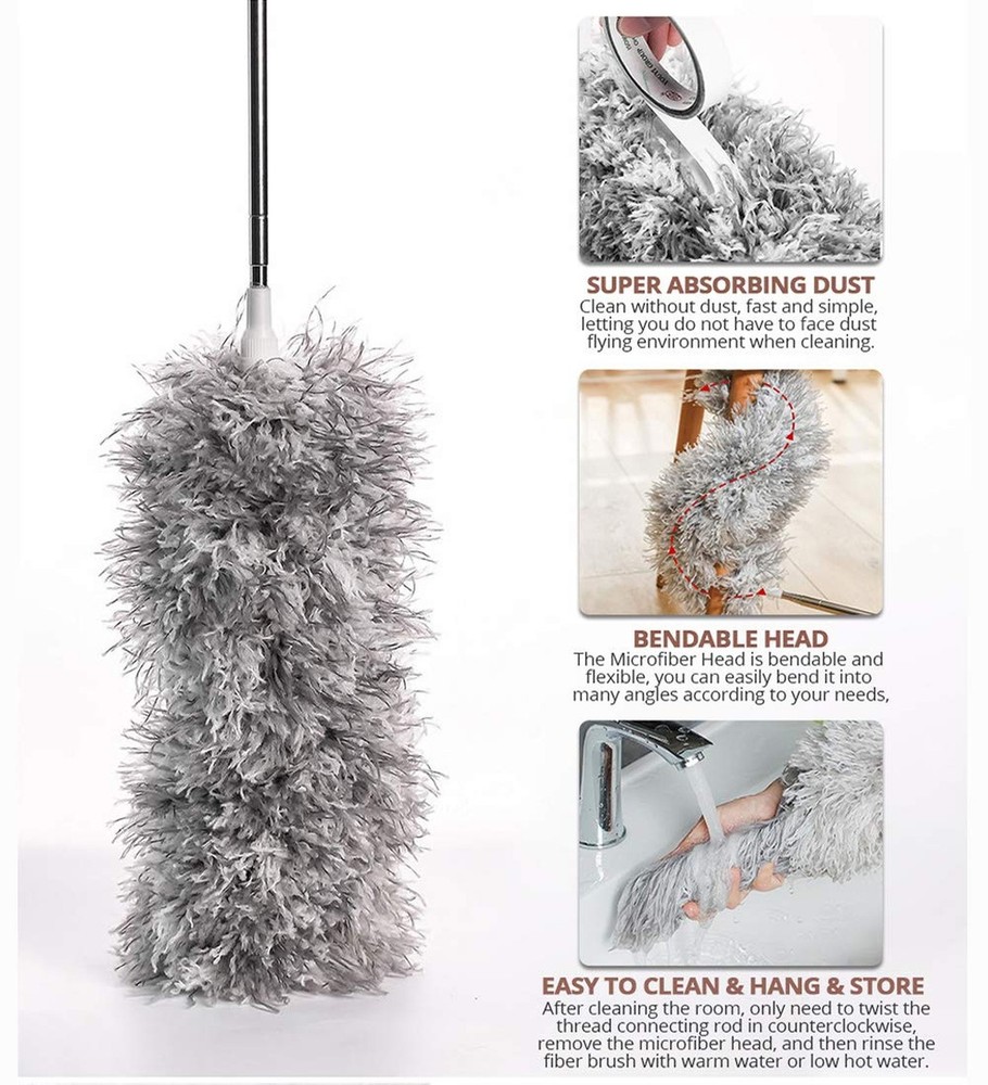 Webster Cobweb Duster, Feather Duster for Home, Extendable Dusters for Cleani...