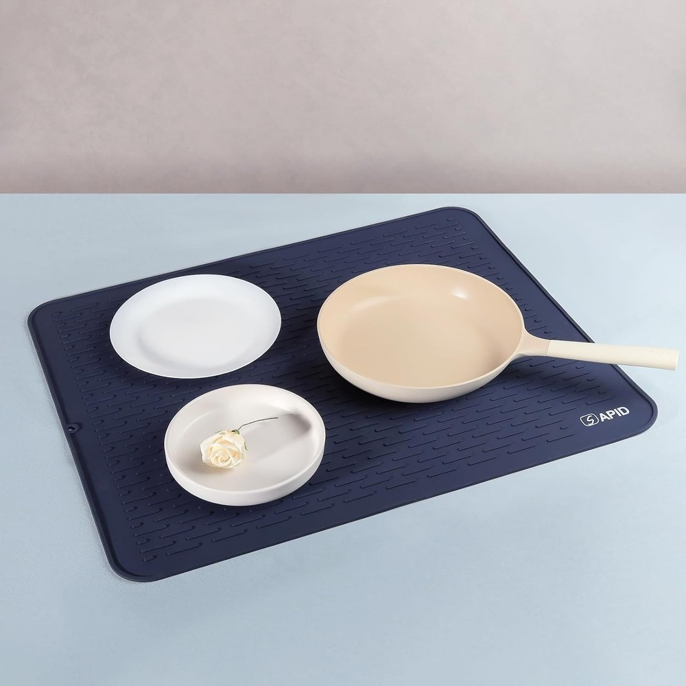 Extra Lar Silicone Dish Drying Mat for Dish Drying Ra, Easy Clean