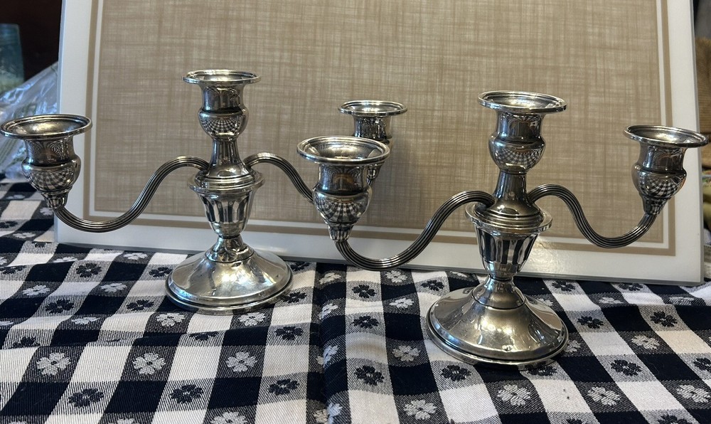 sterling silver candlesticks antique