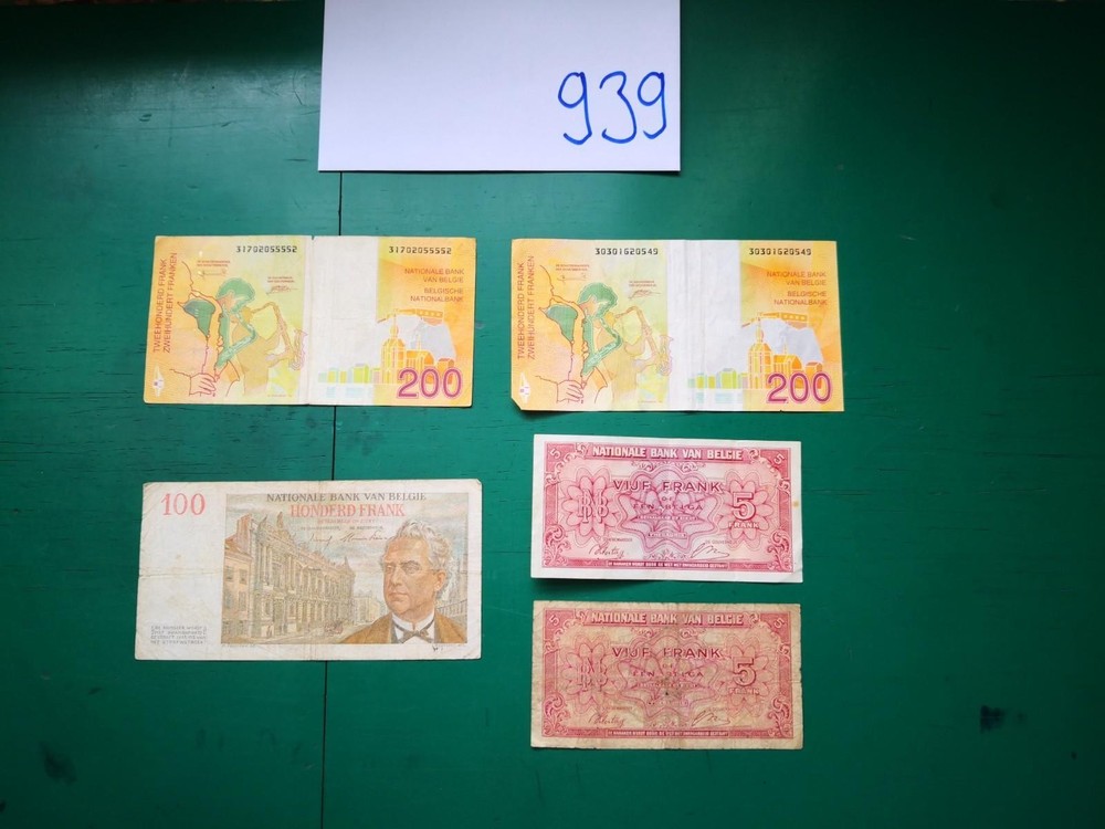 Belgium Selection of Notes X5 Banknotes #939