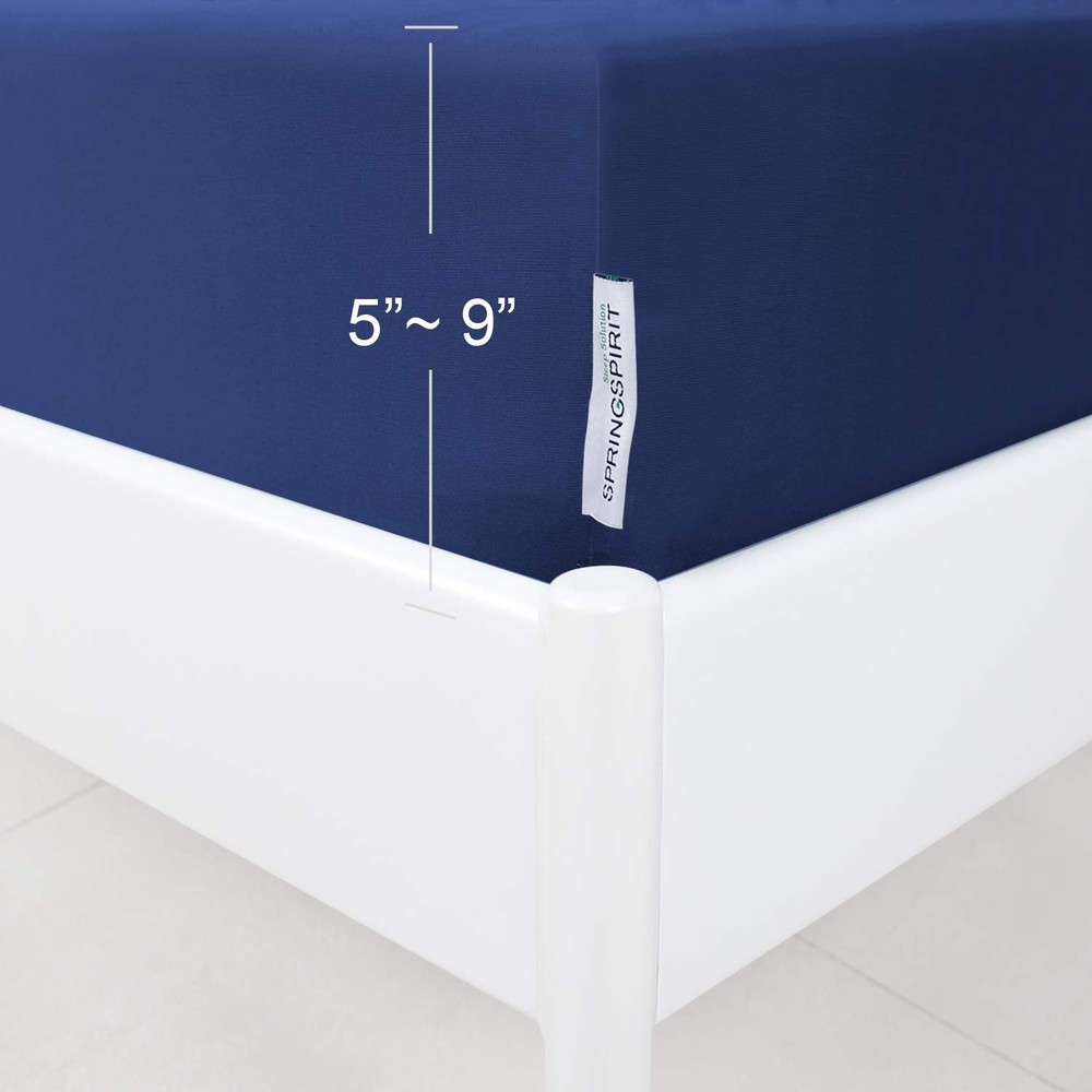 Full Size Box Spring Cover with Smooth and Elastic Woven Material, Full, Navy