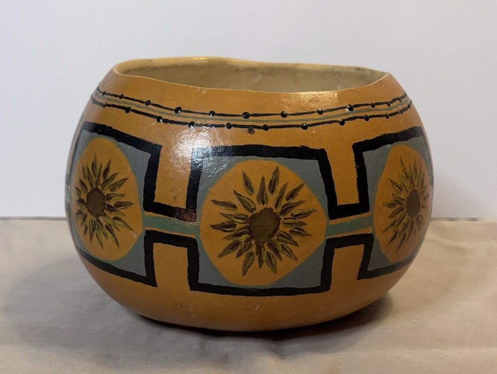 Hand Painted Gourd Bowl *Signed*