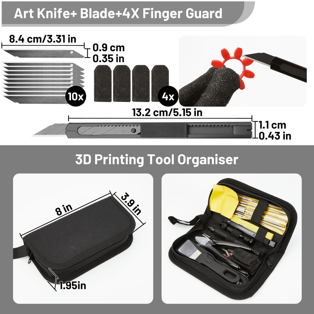 3D Printer Tools Kit Essential, Basic Tool Kit Accessories, 3D Printer Deburr...