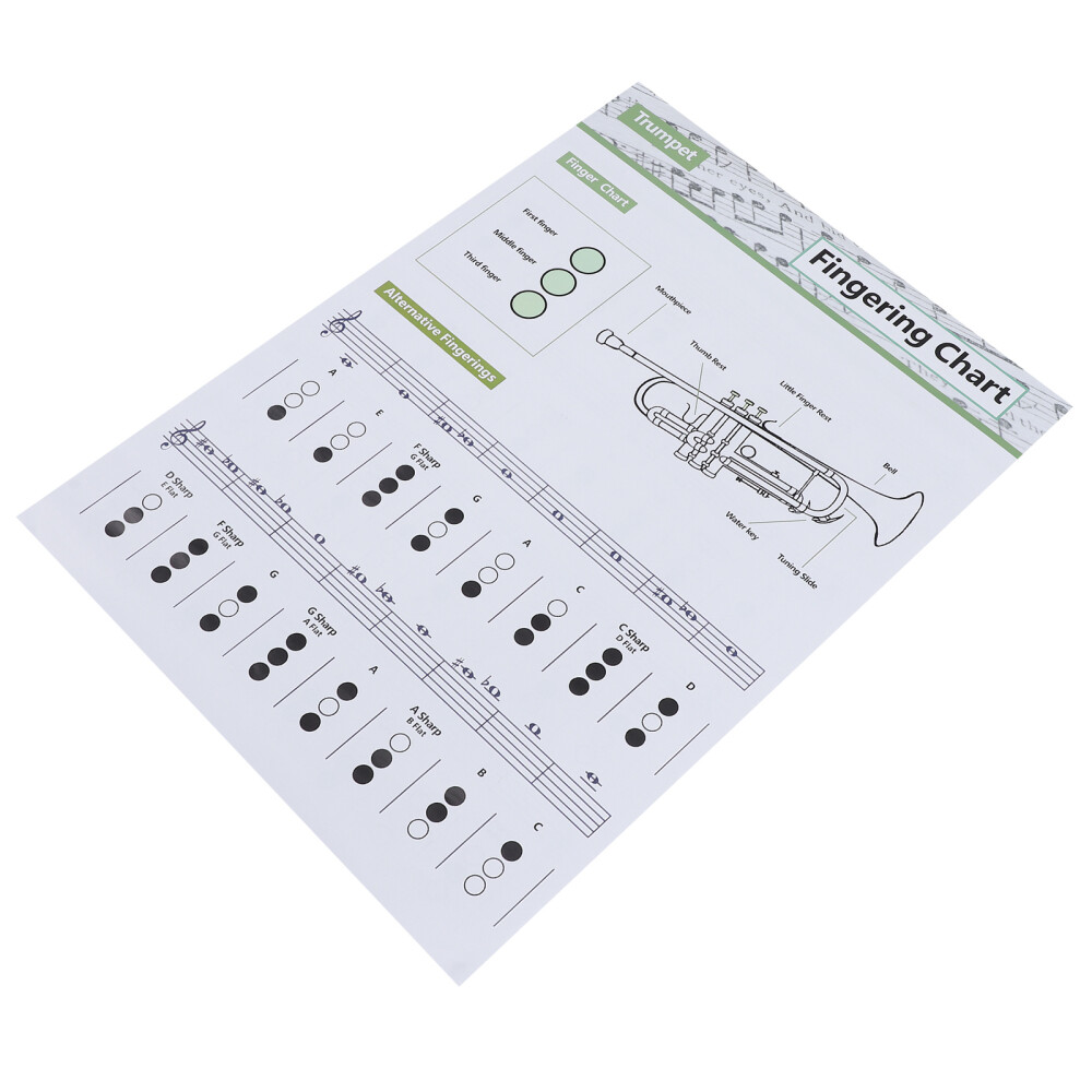 1Pc Trumpet Chord Practice Chart Beginners Chart Finger Guide (Assorted Color)
