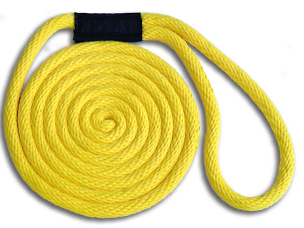 3/8" x 25' Yellow Solid Braid Nylon Dock Lines