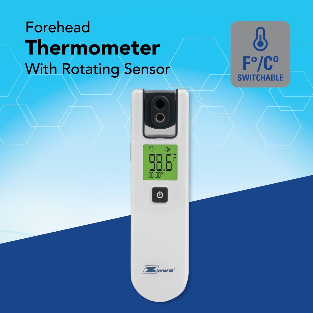 4-Way Rotating Infrared Thermometer | Forehead Non-Touch Technology | Fast 1-...
