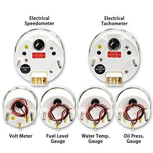 6 Gauge Set Classic with ECU Based Digital Electrical Speedometer White Dial