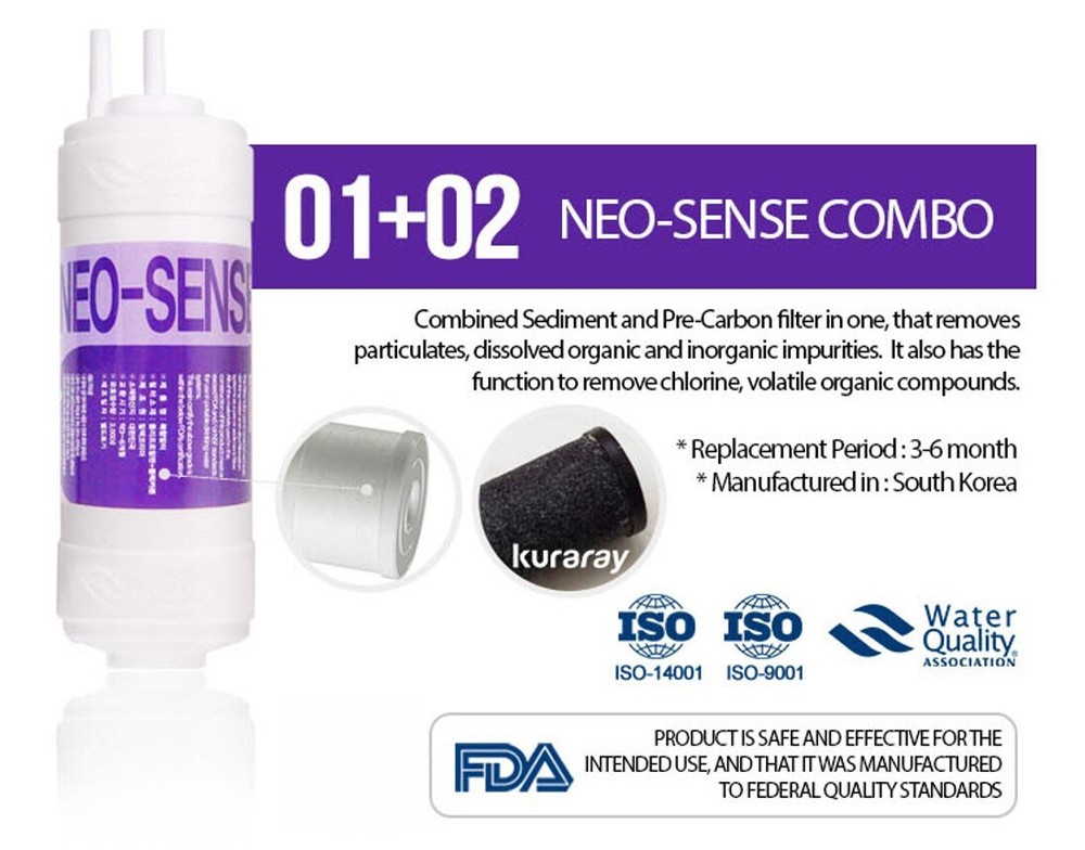 COWAY WATER FILTER SET CHP-06DL, P-07CL, CP-07BLO REPLACEMENT PREMIUM RO MEMBRAN