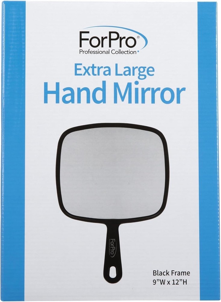 Extra Large Hand Mirror with Handle, 9" W x 12" L, Multi-Purpose Handheld Mirror