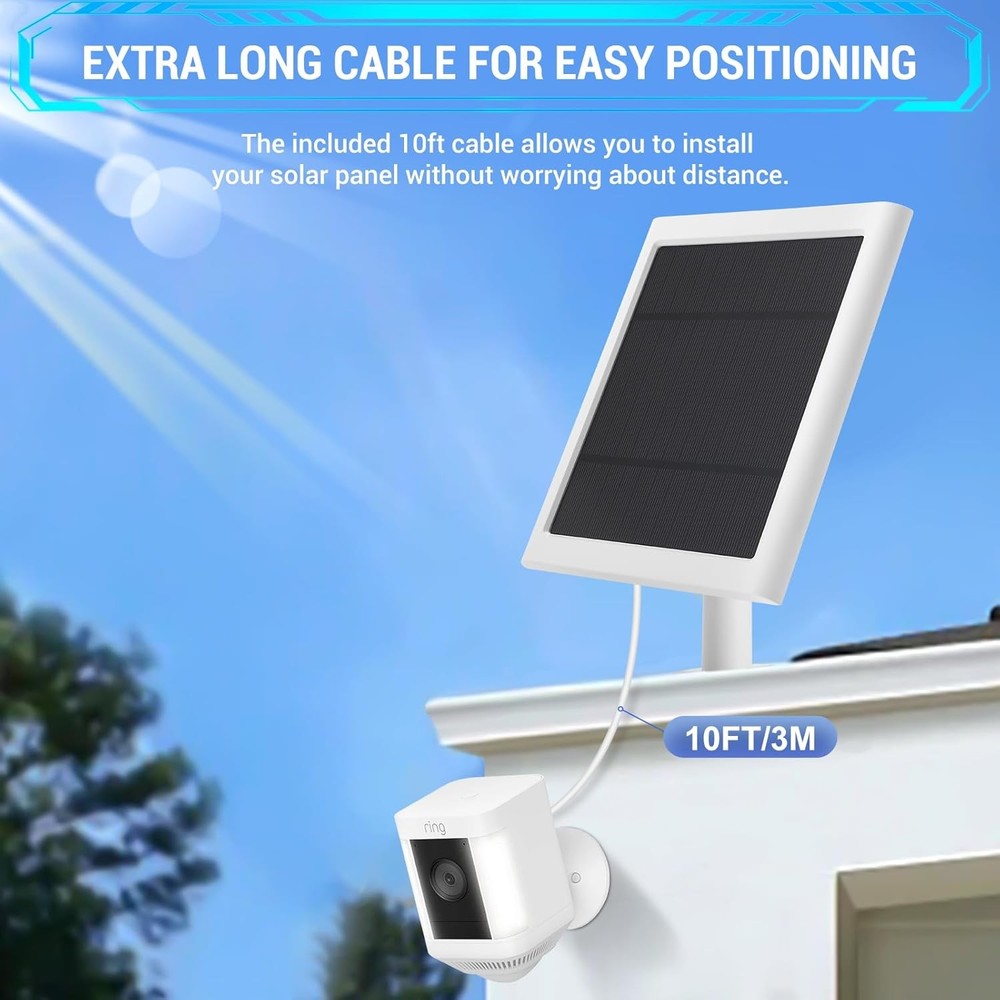 3 Pack - Solar Panel for Ring Camera, Compatible with Spotlight 3