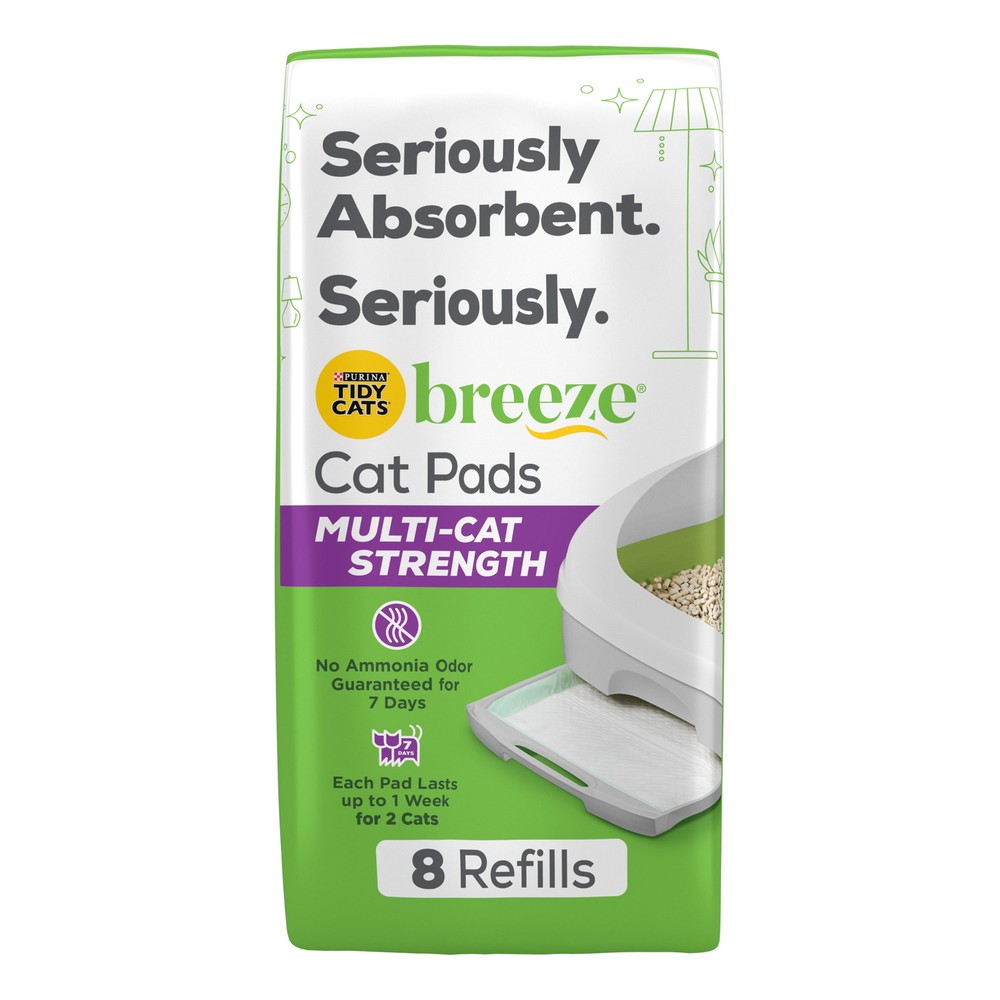 Cats Breeze Absorbent Cat Litter Pads, Multi Strength, Odor Control, Refills,