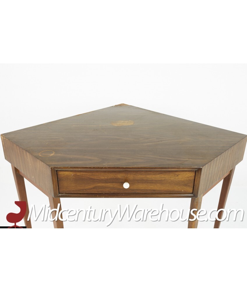Kipp Stewart for Drexel Declaration Mid Century Walnut Corner Desk