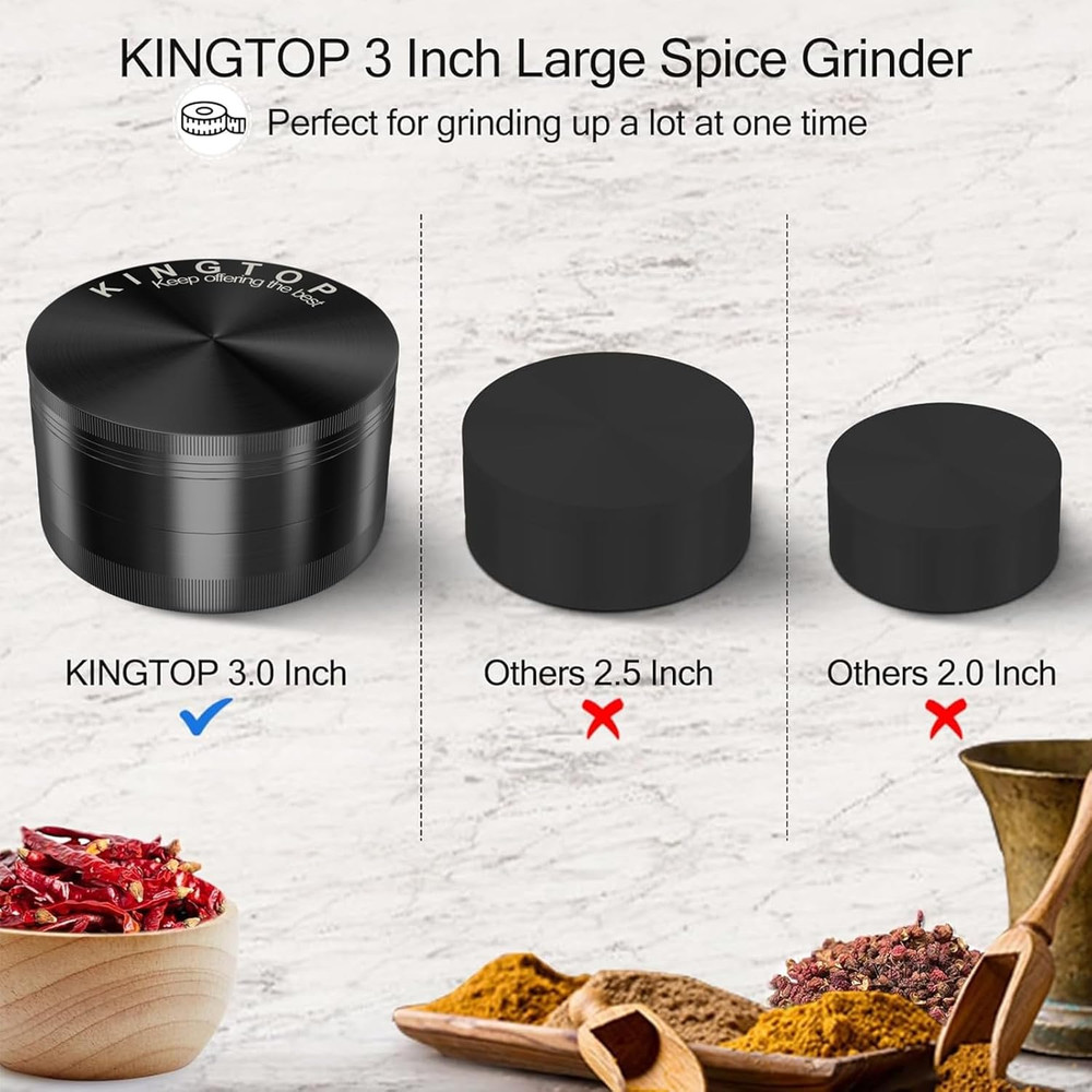 Grinder, Large 3" Spice Grinder (Midnight Black)
