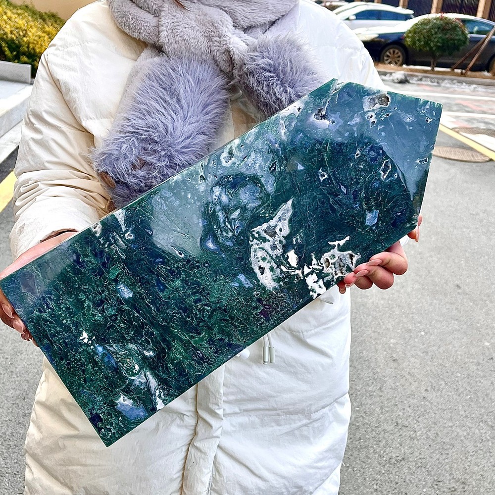 11.72LB Water grass agate wide column obelisk sample column