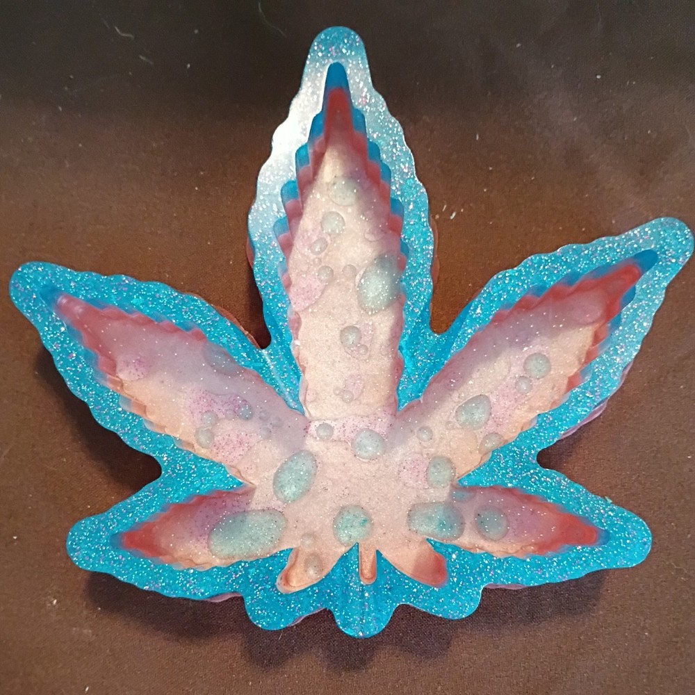 Custom built resin art leaf