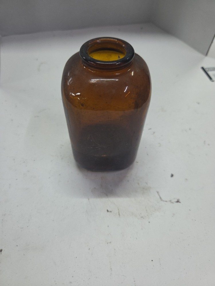 Vintage Snuff Brown Glass Jar!