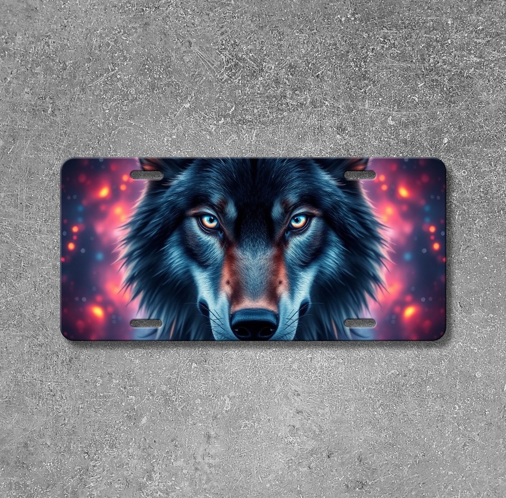 Powerful Wolf License Plate Custom Car Tag Gift Idea