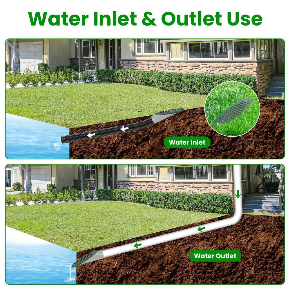 4" Angled Drain Emitter for Downspout Extensions, Gutter Drainage Pipe