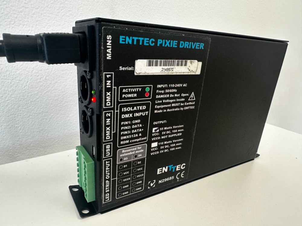 ENTTEC PIXIE DRIVER 5v 55 Watts DMX LED Light Driver